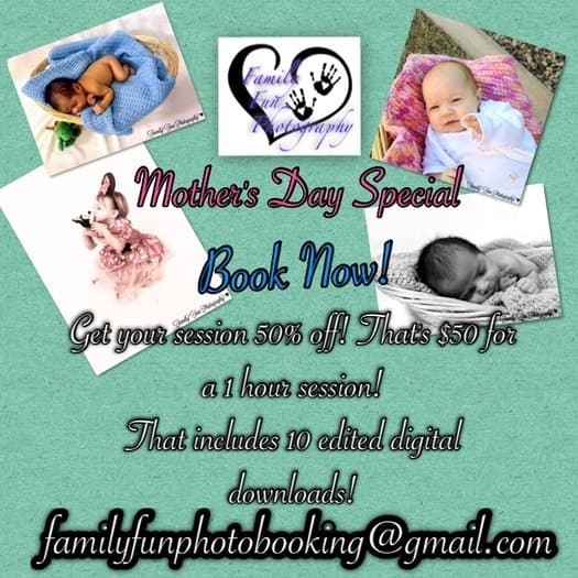 Low priced family photography! Mother's Day special!
