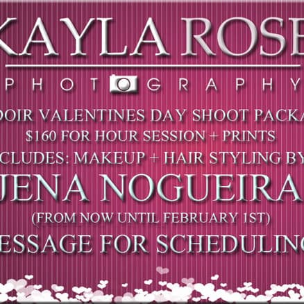 Valentines Day Photoshoot Sale With Professional Hair Styling And Makeup